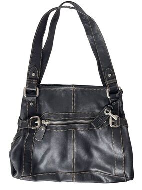 Fossil Black Pebbled Leather Hobo Shoulder Bag